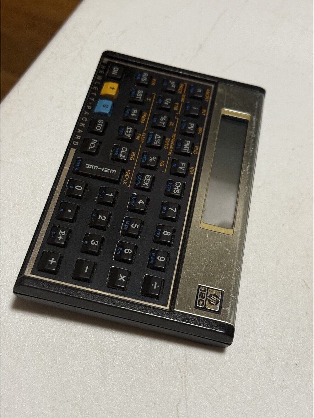 Vintage Hewlett-Packard HP 12C Financial Calculator Gold- Needs Battery ( Works)